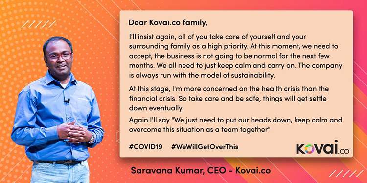 CEO Kovaico Covid19 response